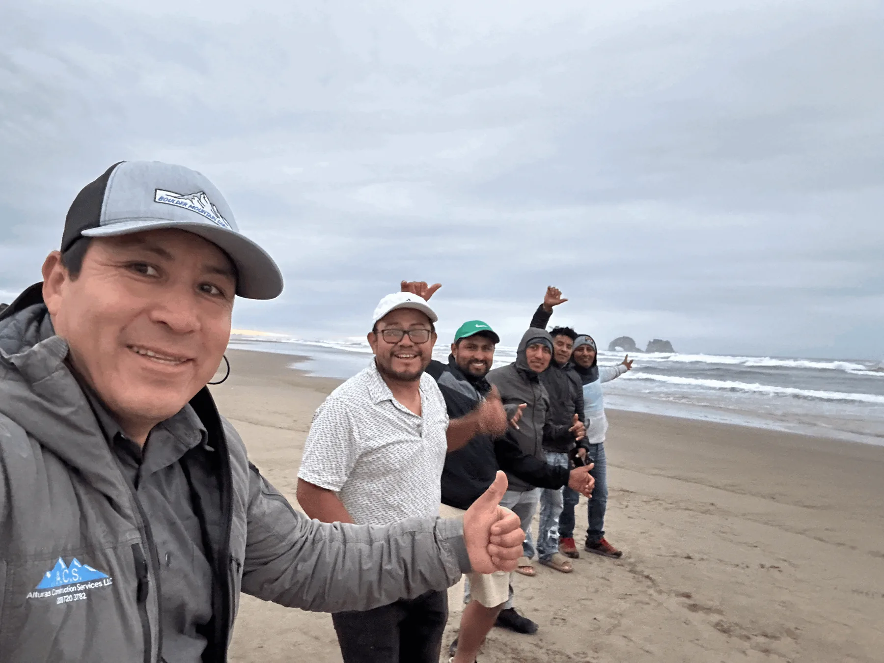 Juan and the Alturas team on a coastal company retreat